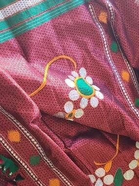 Embroidered Khun Saree